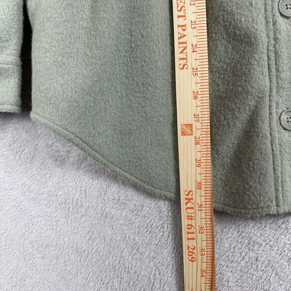 Hilary Radley Shacket Women Large Green Thick Shirt Jacket Preppy Casual Minimal - Picture 13 of 16
